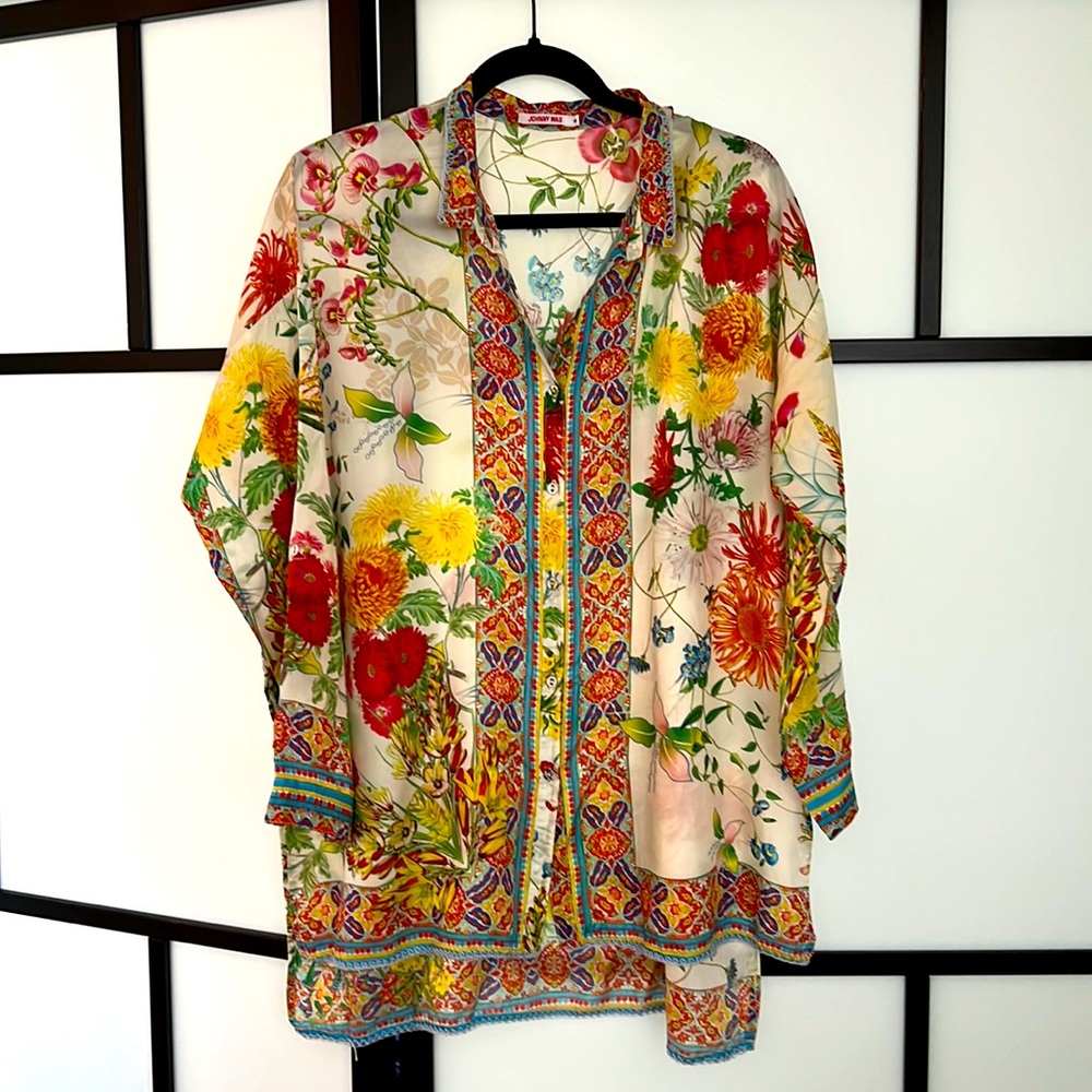 Oversized silk blouse
